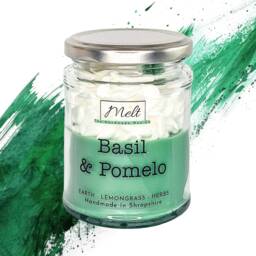 Basil & Pomelo Jam Jar Candle Herbal Citrus Scent - thumbnail 2