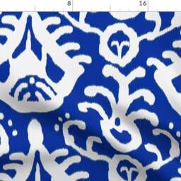 Cobalt Ikat Curtain Panel - Navy Blue Tribal Modern Beach Home Graphic Abstract Custom By Domesticate - thumbnail 4