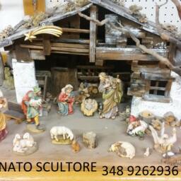 Nativity Sculpture Wood Of Gardena Art Christmas Crib Woodcarving Signed Zulian Christmas Sacred Familia - thumbnail 4