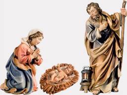 Nativity Sculpture Wood Of Gardena Art Christmas Crib Woodcarving Signed Zulian Christmas Sacred Familia - thumbnail 1