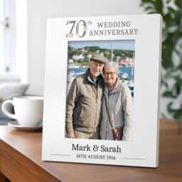 Personalised 70Th Anniversary Gifts For Couple - Diamond Wedding Photo Frame - thumbnail 3