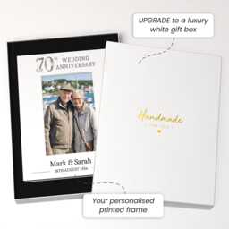 Personalised 70Th Anniversary Gifts For Couple - Diamond Wedding Photo Frame - thumbnail 2