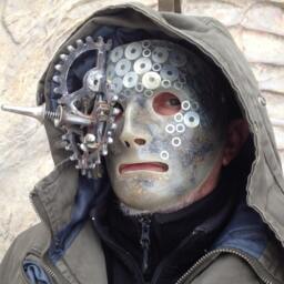 steampunk Mask Metal Techno Masquerade Mask - thumbnail 2