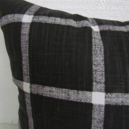 Black Pillow Covers Buffalo Check Throw Pillows Tan Plaid Pillow 16 18x18 20 Charcoal - thumbnail 2