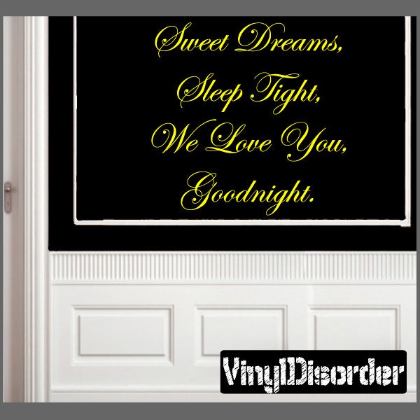 Sweet Dreams Sleep Tight We Love You Goodnight - Vinyl Wall Decal Quotes Sticker Quotesjc047Et - image 1