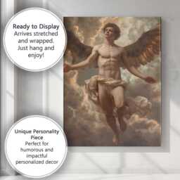 Heavenly Winged Angel Figure Dramatic Cloudscape Classical Fantasy Canvas Wall Art Print Decor Picture Ready To Hang - thumbnail 3