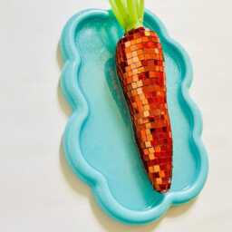 Disco Carrot Wall Hanging/ Dopamine Decor/ Maximalist Fake Food/ Food Pop Art/Wall Sculpture/ Funky Decor/Kitchen/Easter Decor - thumbnail 3