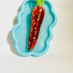 Disco Carrot Wall Hanging/ Dopamine Decor/ Maximalist Fake Food/ Food Pop Art/Wall Sculpture/ Funky Decor/Kitchen/Easter Decor - thumbnail 4