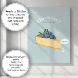 Blueberry Cheesecake Slice Bakery Poster Canvas Wall Art Print Decor Picture Ready To Hang - thumbnail 3