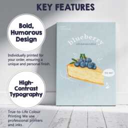 Blueberry Cheesecake Slice Bakery Poster Canvas Wall Art Print Decor Picture Ready To Hang - thumbnail 2