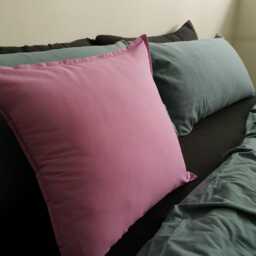 Organic Linen Throw Pillow Cover, Handmade Pillowcase - thumbnail 3