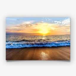 Beach Sunset Photography Print, Coastal Ocean Wall Art Poster, Seaside Decor - thumbnail 3