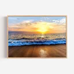 Beach Sunset Photography Print, Coastal Ocean Wall Art Poster, Seaside Decor - thumbnail 2
