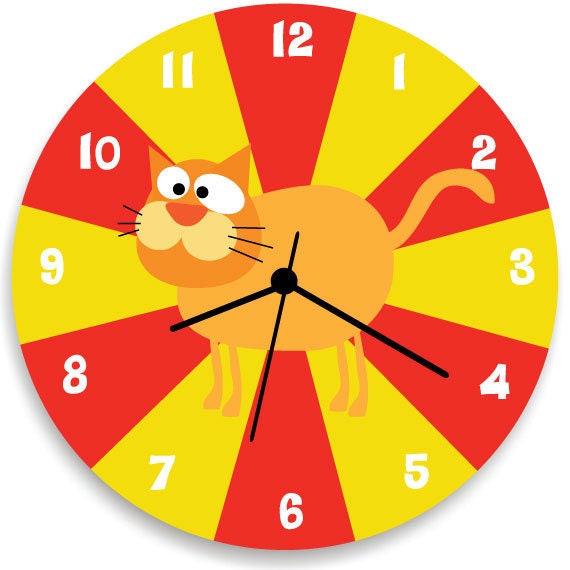 Cat Wall Clock For Kids Bedroom Baby Nursery, Nursery Wall Art - image 1