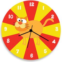 Cat Wall Clock For Kids Bedroom Baby Nursery, Nursery Wall Art - thumbnail 1