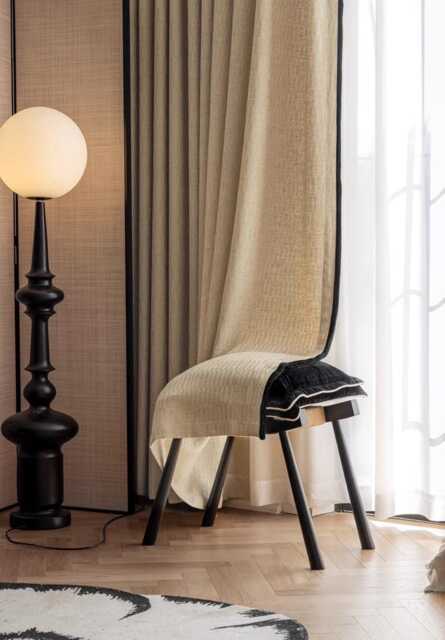 4 Colours, A Pair Of Natural Linen Blend Curtains With Black Trim , 450 Gsm Living Room Curtains, Bedroom Custom Made - image 1