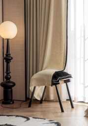 4 Colours, A Pair Of Natural Linen Blend Curtains With Black Trim , 450 Gsm Living Room Curtains, Bedroom Custom Made
