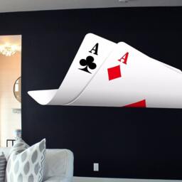 Poker Full Color Decal, Playing Cards Aces Color Sticker, Wall Art, Cn 099 - thumbnail 2