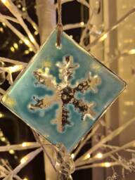 Fused Glass Snowflake Ornament Hanging Christmas Tree Decoration Home D??cor, Bespoke, Unique & Gorgeous