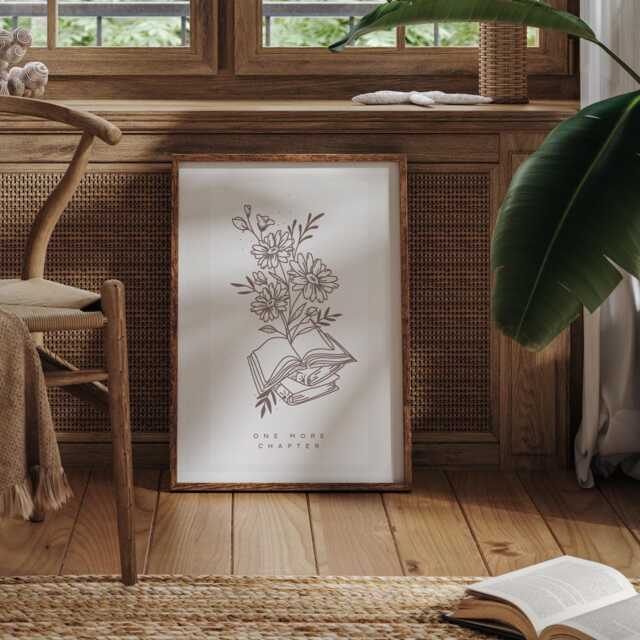 One More Chapter - 03 Poster Book Quote Print, Lover Gift, Reading Decor, Cosy Home Book-Themed Art Wall - image 1