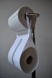 Glamour Style Toilet Roll Holder, Guests Wc Storage, White With Diamonds, Fabric Cover - thumbnail 1