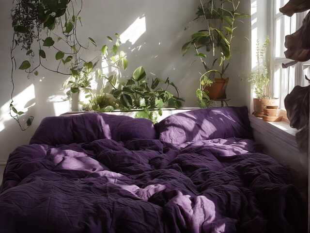 Violet Linen Duvet Cover Soft 1 Medium Weight Cover Breathable Stonewashed Comfort - image 1