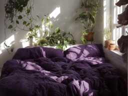 Violet Linen Duvet Cover Soft 1 Medium Weight Cover Breathable Stonewashed Comfort - thumbnail 1