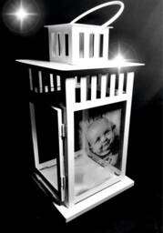 Photo Engraved Lantern, Etched Memorial, Candle Holder, Indoor, Outdoor Light, Black, Metal Decor Pet, Dog, Family Grave White Large
