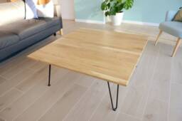 Structure Steel Design Large Oak Square Coffee Table