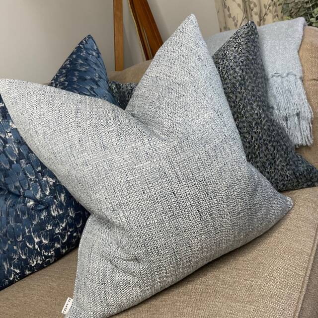 Blue Decorative Cushion Cover , Throw Pillow John Lewis & Partners Tonal Weave Fabric - Woven Sofa Double Sided - image 1