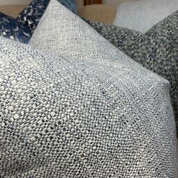 Blue Decorative Cushion Cover , Throw Pillow John Lewis & Partners Tonal Weave Fabric - Woven Sofa Double Sided - thumbnail 3