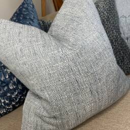 Blue Decorative Cushion Cover , Throw Pillow John Lewis & Partners Tonal Weave Fabric - Woven Sofa Double Sided - thumbnail 2