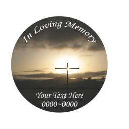 Cross in Loving Memory Full Color Circles 007 Custom Vinyl Wall Decal Or Car Sticker - Ilmfullcolorcircles007Et