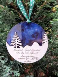 Personalised Memorial Christmas Ornament Night Sky Bauble Heart Memory Ornament Family Remembrance Laser Engraved - thumbnail 1