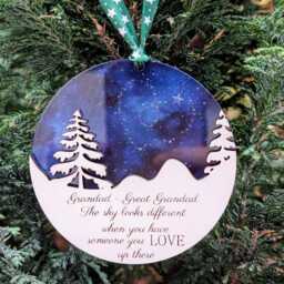 Personalised Memorial Christmas Ornament Night Sky Bauble Heart Memory Ornament Family Remembrance Laser Engraved - thumbnail 2