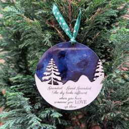Personalised Memorial Christmas Ornament Night Sky Bauble Heart Memory Ornament Family Remembrance Laser Engraved - thumbnail 4