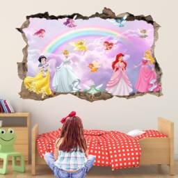 Princess Cinderella Fairytale Rainbow Wall Decal Sticker Mural Poster Print Art Kids Girls Bedroom Decor Gs2 - thumbnail 2