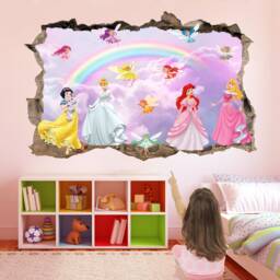 Princess Cinderella Fairytale Rainbow Wall Decal Sticker Mural Poster Print Art Kids Girls Bedroom Decor Gs2 - thumbnail 3