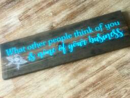 Hanging Positive Inspirational Affirmation Rustic Hand Painted Wood Sign, Wall Decor, Sign - thumbnail 1