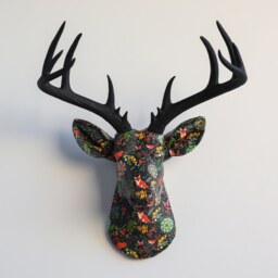 Faux Taxidermy Deer Head Fabric Wall Mount - Decor Woodland Forest Fad1300/Fad1317 - thumbnail 3