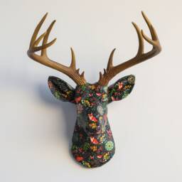 Faux Taxidermy Deer Head Fabric Wall Mount - Decor Woodland Forest Fad1300/Fad1317 - thumbnail 1