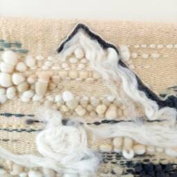 Handwoven Wool Wall Hanging K2 Mountain Tapestry With Fringes - thumbnail 3
