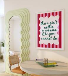 Nothin U Can't Do - Feminist Quote, Wall Art, Home Decor, Pink & Red, Contemporary, Women, Feminism Print, Slogan, Girl Power, Empowerment - thumbnail 1