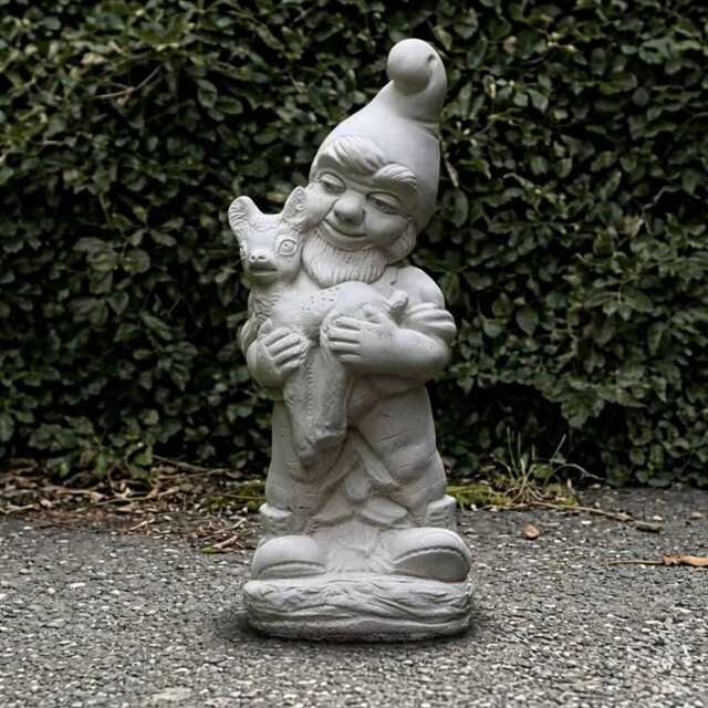 Forest Gnome Decoration Concrete Garden Statue Deer Companion Sculpture Fairy With Deer Figure Outdoor Ornament Lover Gift - image 1