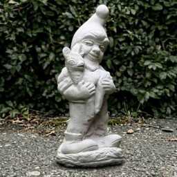 Forest Gnome Decoration Concrete Garden Statue Deer Companion Sculpture Fairy With Deer Figure Outdoor Ornament Lover Gift - thumbnail 2