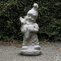 Forest Gnome Decoration Concrete Garden Statue Deer Companion Sculpture Fairy With Deer Figure Outdoor Ornament Lover Gift - thumbnail 1