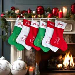 Personalized Family Christmas Stockings, Embroidered Stocking, Custom Stockings With Name, Monogram Holiday Decor Gift - thumbnail 4