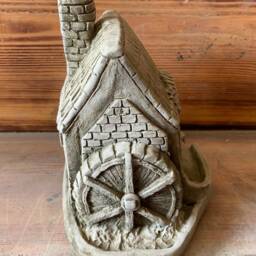 Stone Garden Cute Water Mill House Cottage Statue Ornament - thumbnail 2