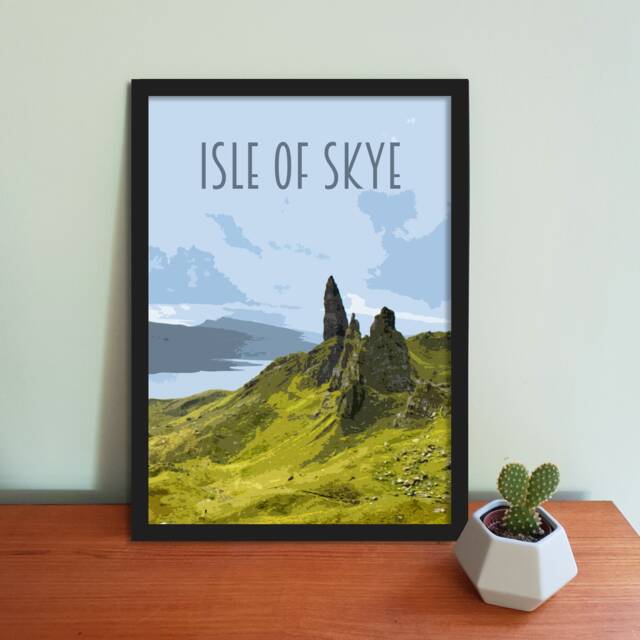 Isle Of Skye Travel Poster - Retro Style Scotland Travel Print, Postcard Featuring Skye, Old Man Storr Art Poster - image 1
