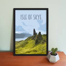 Isle Of Skye Travel Poster - Retro Style Scotland Travel Print, Postcard Featuring Skye, Old Man Storr Art Poster - thumbnail 1